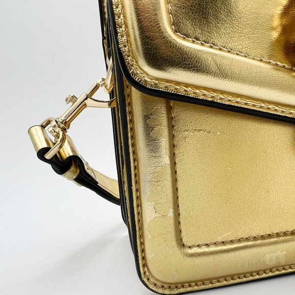 VERSACE COUTURE Gold Metallic Leather Shoulder Bag - Picture 13 of 13
